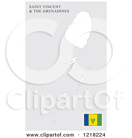 Clipart of a Saint Vincent and the Grenadines Map and Flag - Royalty Free Vector Illustration by Lal Perera