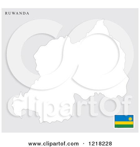 Clipart of a Rwanda Map and Flag - Royalty Free Vector Illustration by Lal Perera