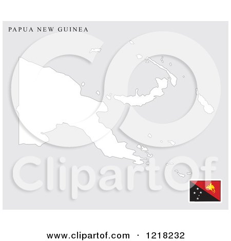 Clipart of a Papua New Guinea Map and Flag - Royalty Free Vector Illustration by Lal Perera