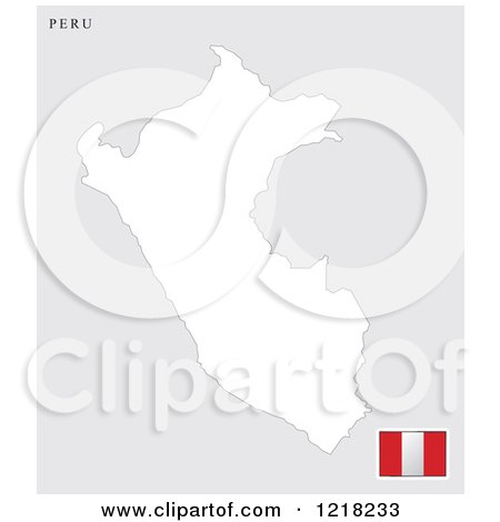 Clipart of a Peru Map and Flag - Royalty Free Vector Illustration by Lal Perera