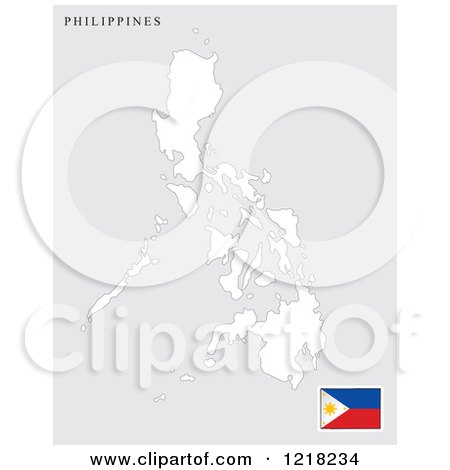 Clipart of a Philippines Map and Flag - Royalty Free Vector Illustration by Lal Perera
