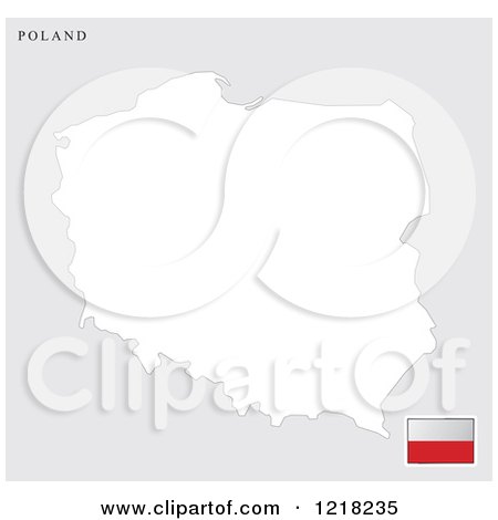 Clipart of a Poland Map and Flag - Royalty Free Vector Illustration by Lal Perera