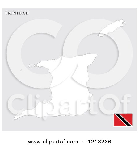 Clipart of a Trinidad Map and Flag - Royalty Free Vector Illustration by Lal Perera