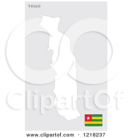Clipart of a Togo Map and Flag - Royalty Free Vector Illustration by Lal Perera