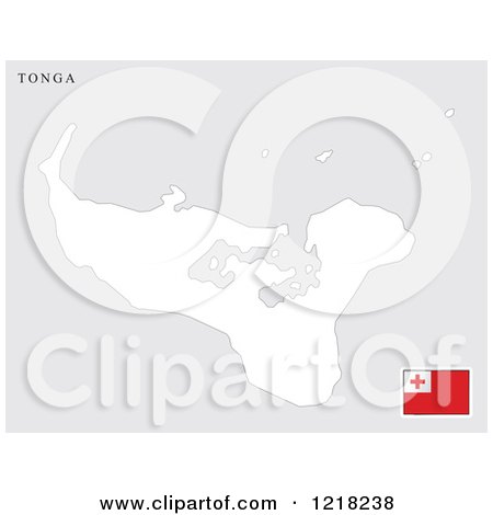 Clipart of a Tonga Map and Flag - Royalty Free Vector Illustration by Lal Perera