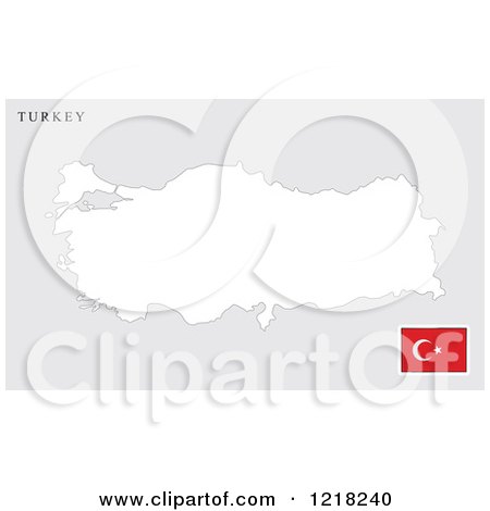 Clipart of a Turkey Map and Flag - Royalty Free Vector Illustration by Lal Perera