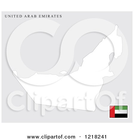 Clipart of a UAE Map and Flag - Royalty Free Vector Illustration by Lal Perera