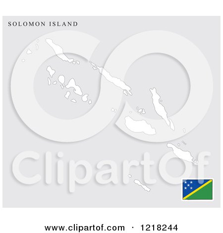 Clipart of a Solomon Island Map and Flag - Royalty Free Vector Illustration by Lal Perera