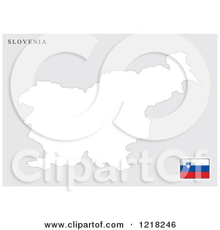 Clipart of a Slovenia Map and Flag - Royalty Free Vector Illustration by Lal Perera