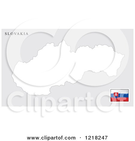 Clipart of a Slovakia Map and Flag - Royalty Free Vector Illustration by Lal Perera