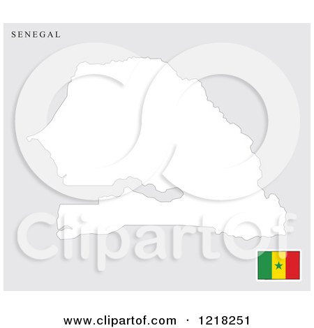 Clipart of a Senegal Map and Flag - Royalty Free Vector Illustration by Lal Perera