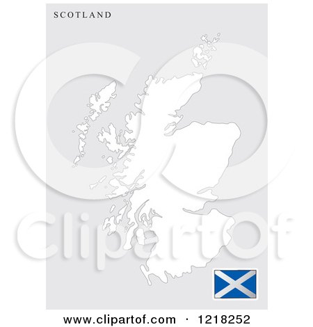 Clipart of a Scotland Map and Flag - Royalty Free Vector Illustration by Lal Perera