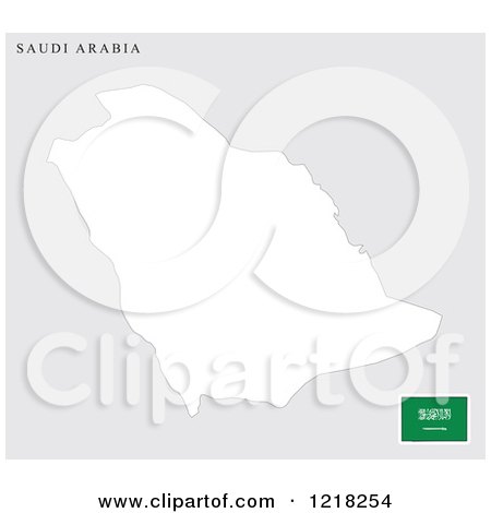 Clipart of a Saudi Arabia Map and Flag - Royalty Free Vector Illustration by Lal Perera