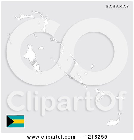 Clipart of a Bahamas Map and Flag - Royalty Free Vector Illustration by Lal Perera