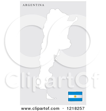 Clipart of a Argentina Map and Flag - Royalty Free Vector Illustration by Lal Perera