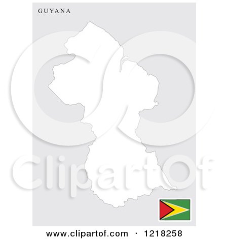Clipart of a Guyana Map and Flag - Royalty Free Vector Illustration by Lal Perera