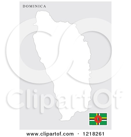 Clipart of a Dominica Map and Flag - Royalty Free Vector Illustration by Lal Perera