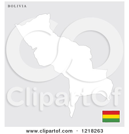 Clipart of a Bolivia Map and Flag - Royalty Free Vector Illustration by Lal Perera