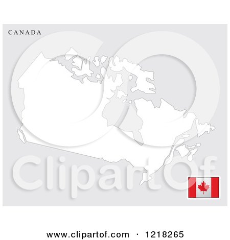 Clipart of a Canada Map and Flag - Royalty Free Vector Illustration by Lal Perera