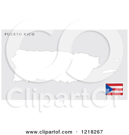 Clipart of a Puerto Rico Map and Flag - Royalty Free Vector Illustration by Lal Perera