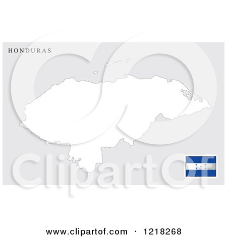 Clipart of a Honduras Map and Flag - Royalty Free Vector Illustration by Lal Perera