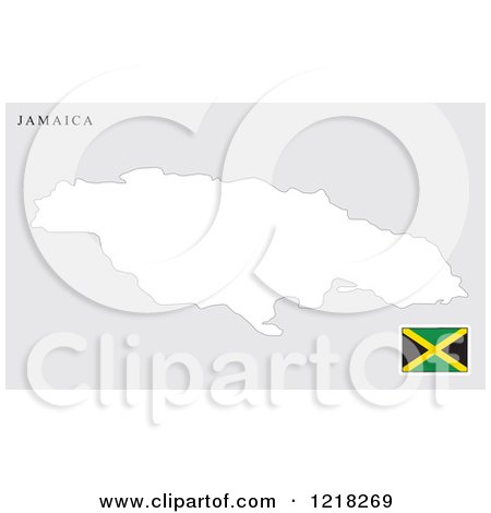 Clipart of a Jamaica Map and Flag - Royalty Free Vector Illustration by Lal Perera