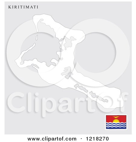 Clipart of a Kiritimati Map and Flag - Royalty Free Vector Illustration by Lal Perera