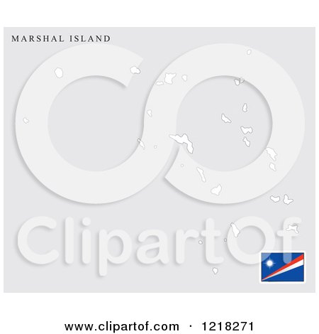 Clipart of a Marshall Island Map and Flag - Royalty Free Vector Illustration by Lal Perera