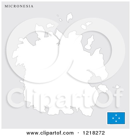 Clipart of a Micronesia Map and Flag - Royalty Free Vector Illustration by Lal Perera