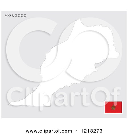 Clipart of a Morocco Map and Flag - Royalty Free Vector Illustration by Lal Perera