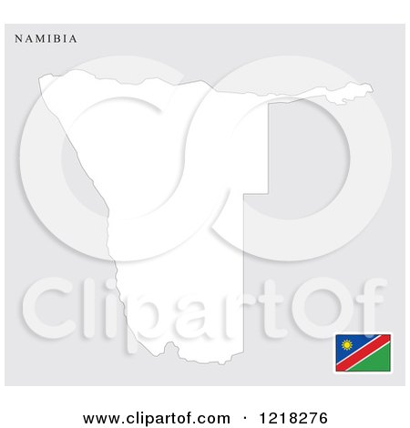 Clipart of a Namibia Map and Flag - Royalty Free Vector Illustration by Lal Perera