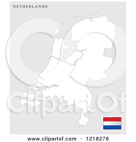 Clipart of a Netherlands Map and Flag - Royalty Free Vector Illustration by Lal Perera