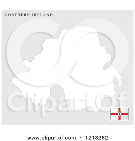 Clipart of a Northern Ireland Map and Flag - Royalty Free Vector Illustration by Lal Perera