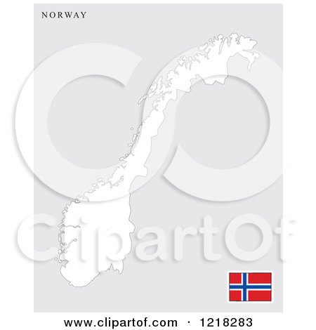 Clipart of a Norway Map and Flag - Royalty Free Vector Illustration by Lal Perera
