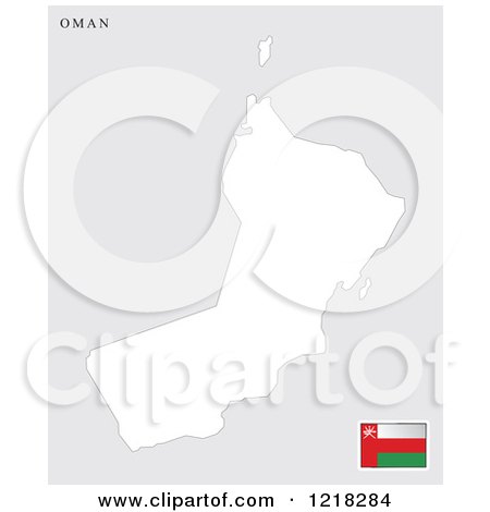 Clipart of a Oman Map and Flag - Royalty Free Vector Illustration by Lal Perera