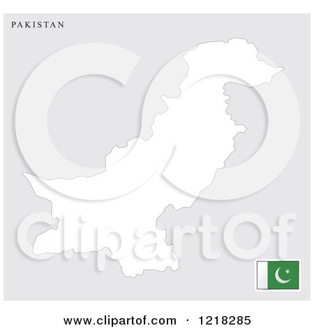 Clipart of a Pakistan Map and Flag - Royalty Free Vector Illustration by Lal Perera