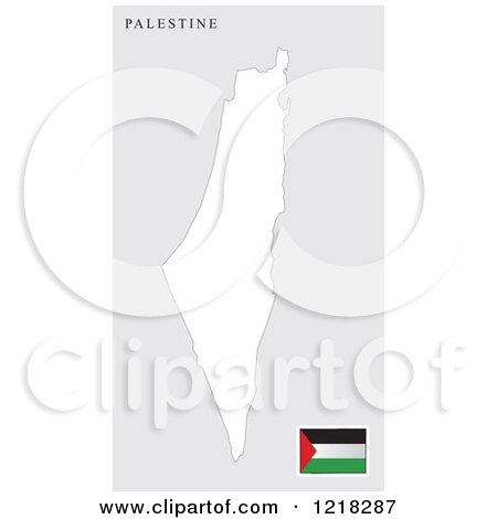Clipart of a Palestine Map and Flag - Royalty Free Vector Illustration by Lal Perera