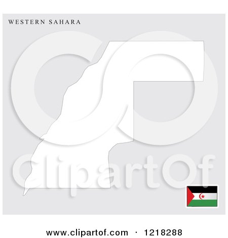 Clipart of a Western Sahara Map and Flag - Royalty Free Vector Illustration by Lal Perera