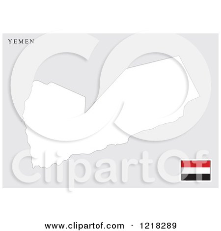 Clipart of a Yemen Map and Flag - Royalty Free Vector Illustration by Lal Perera