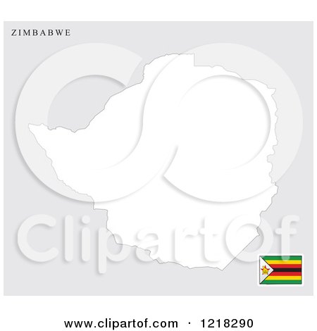 Clipart of a Zimbabwe Map and Flag - Royalty Free Vector Illustration by Lal Perera