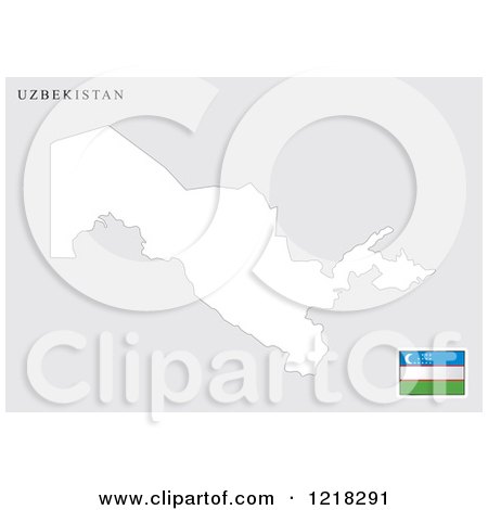 Clipart of a Uzbekistan Map and Flag - Royalty Free Vector Illustration by Lal Perera