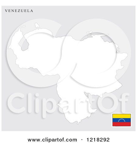 Clipart of a Venezuela Map and Flag - Royalty Free Vector Illustration by Lal Perera
