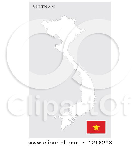 Clipart of a Vietnam Map and Flag - Royalty Free Vector Illustration by Lal Perera