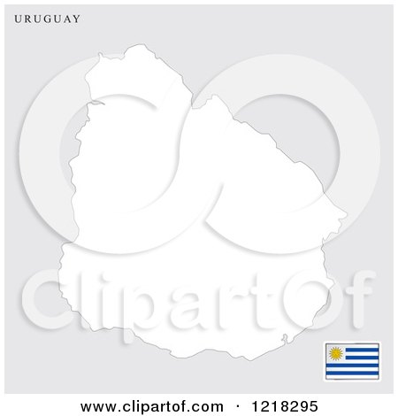 Clipart of a Uruguay Map and Flag - Royalty Free Vector Illustration by Lal Perera