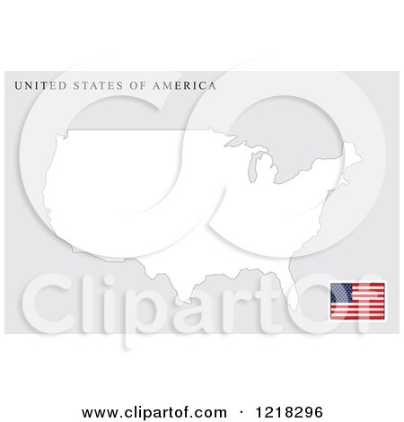 Clipart of a United States Map and Flag - Royalty Free Vector Illustration by Lal Perera