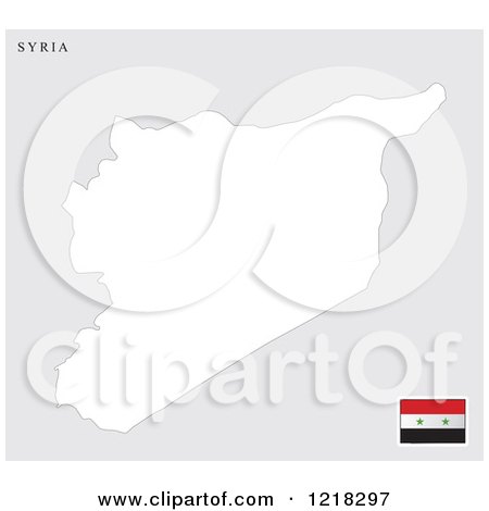 Clipart of a Syria Map and Flag - Royalty Free Vector Illustration by Lal Perera