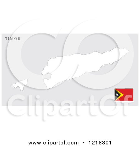 Clipart of a Timor Map and Flag - Royalty Free Vector Illustration by Lal Perera