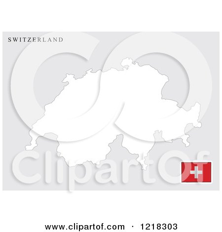 Clipart of a Switzerland Map and Flag - Royalty Free Vector Illustration by Lal Perera