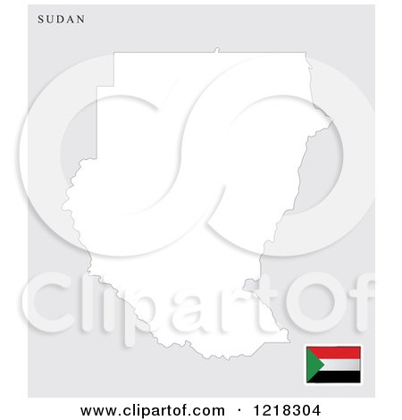 Clipart of a Sudan Map and Flag - Royalty Free Vector Illustration by Lal Perera