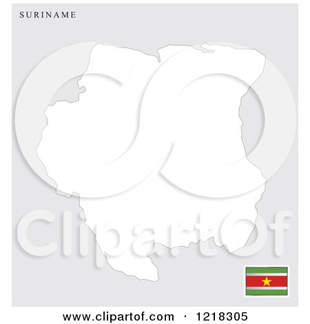 Clipart of a Suriname Map and Flag - Royalty Free Vector Illustration by Lal Perera